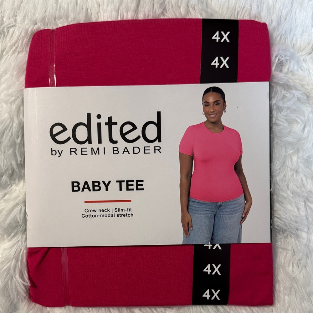 HOT pink Short Sleeve Tee fitted tee, size 4X